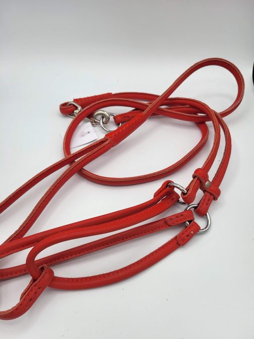 Rotes Leder Set Geschirr und Leine
